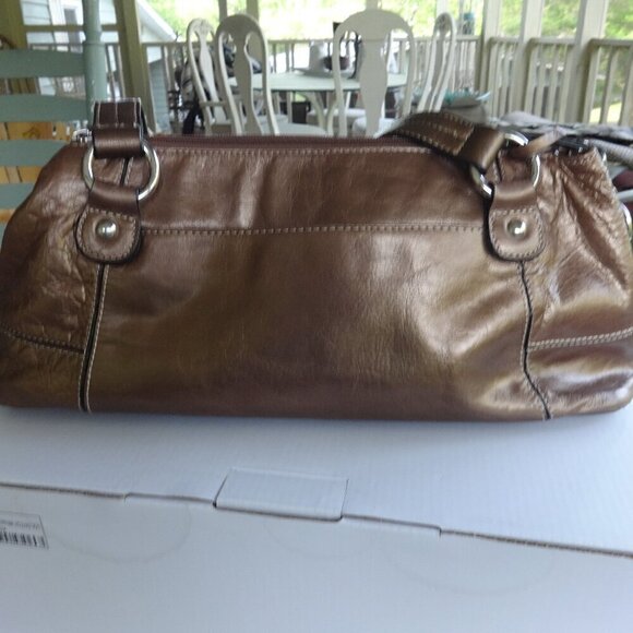 Giani Bernini leather copper color shoulder bag, top zipper closure very soft - Picture 11 of 16